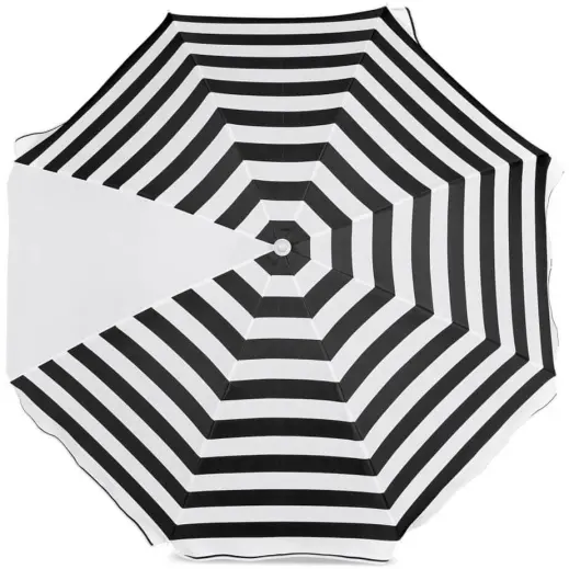 Serendipio Tanereef Stripe Beach Umbrella Black Top